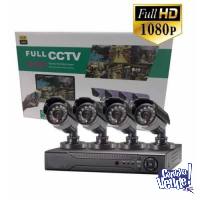 KIT DE 4 CAMARAS FULL HD 1080 completo DVR + CABLES TODO !!