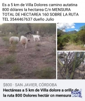 800 dólares la HECTAREA a 5 km de Villa Dolores cn mensura