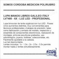 LUPA MANOS LIBRES GALILEO ITALY LV7480 - 6X - LUZ LED - PROF
