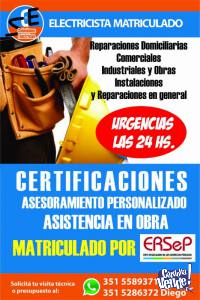 Electricista Matriculado, Urgencias Las 24 Hs.