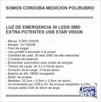 LUZ DE EMERGENCIA 30 LEDS SMD EXTRA POTENTES USB STAR VISION