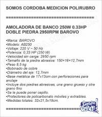 AMOLADORA DE BANCO 250W 0.33HP DOBLE PIEDRA 2950RPM BAROVO