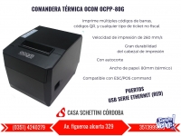 IMPRESORA TERMICA COMANDERA OCOM 80G USB + ETHERNET + WIFI