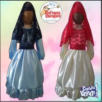 Vestido de Dama Antigua para niñas. Fiestas Patrias