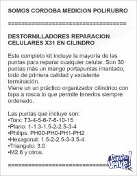 DESTORNILLADORES REPARACION CELULARES X31 EN CILINDRO