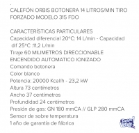 SÚPER PRECIO Calefon Orbis tiro forzado - encendido eléctrico 14 lts. Como nuevo 1 mes de uso!!!!