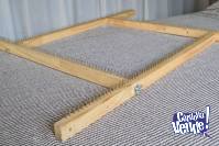 Telar bastidor de madera con clavos, regulable, 70x70