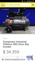 Compresor industrial trifásico 3hp Cóndor a pistón