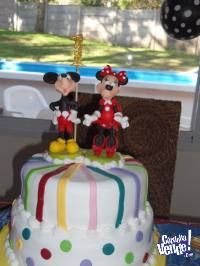 Adorno De Torta - Porcelana Fría - Mickey Y Minnie
