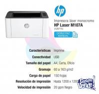 HP LASER 107a IMPRESORA SUPER EFICIENTE! 1 BLOCK A4 DE REGAL