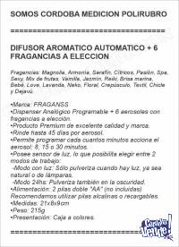 DIFUSOR AROMATICO AUTOMATICO + 6 FRAGANCIAS A ELECCION